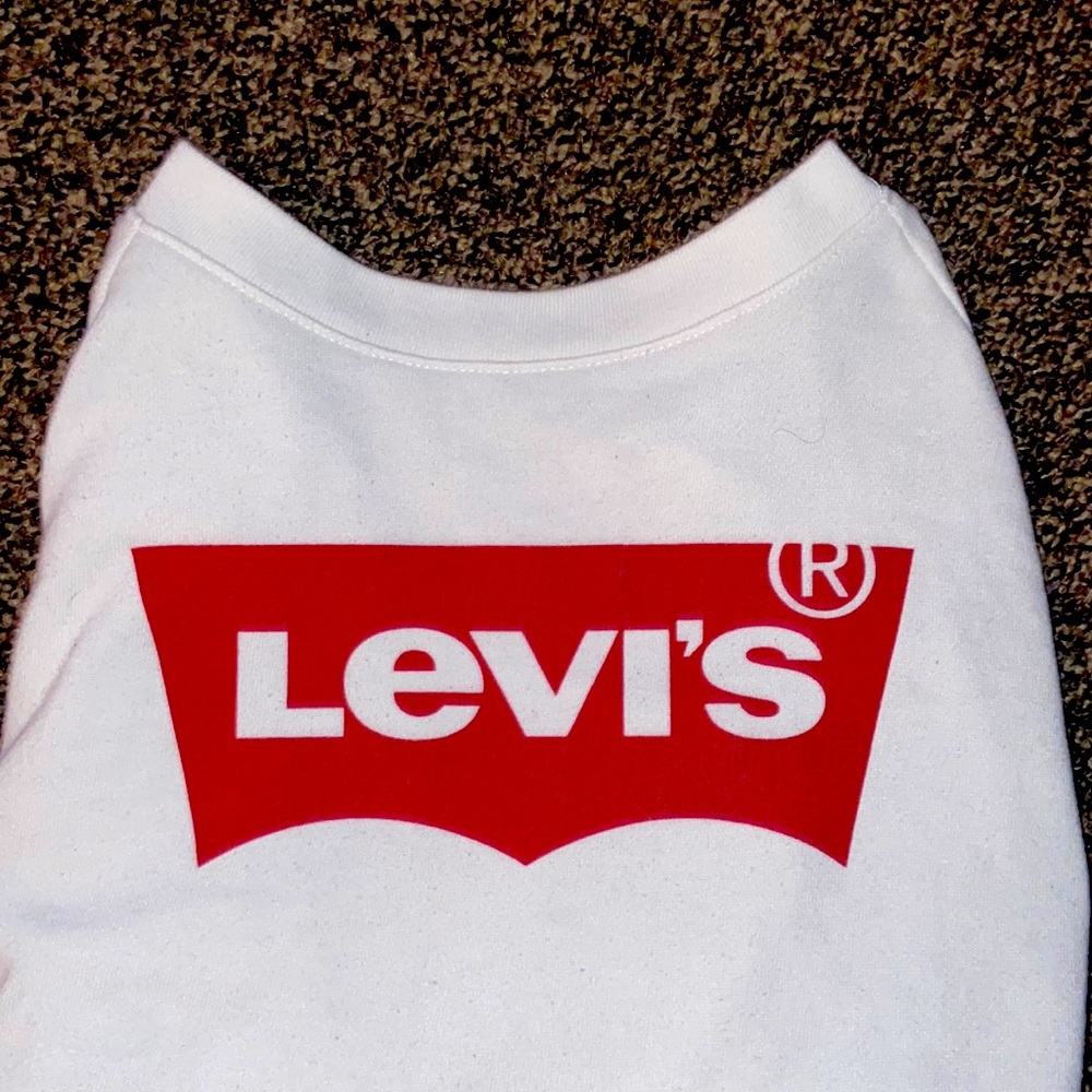Long sleeved white Levi sweater.